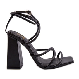 Sandali neri alla moda con tacco alto Josette nero