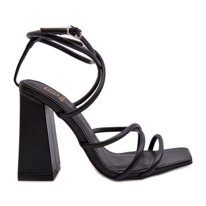 Sandali neri alla moda con tacco alto Josette nero