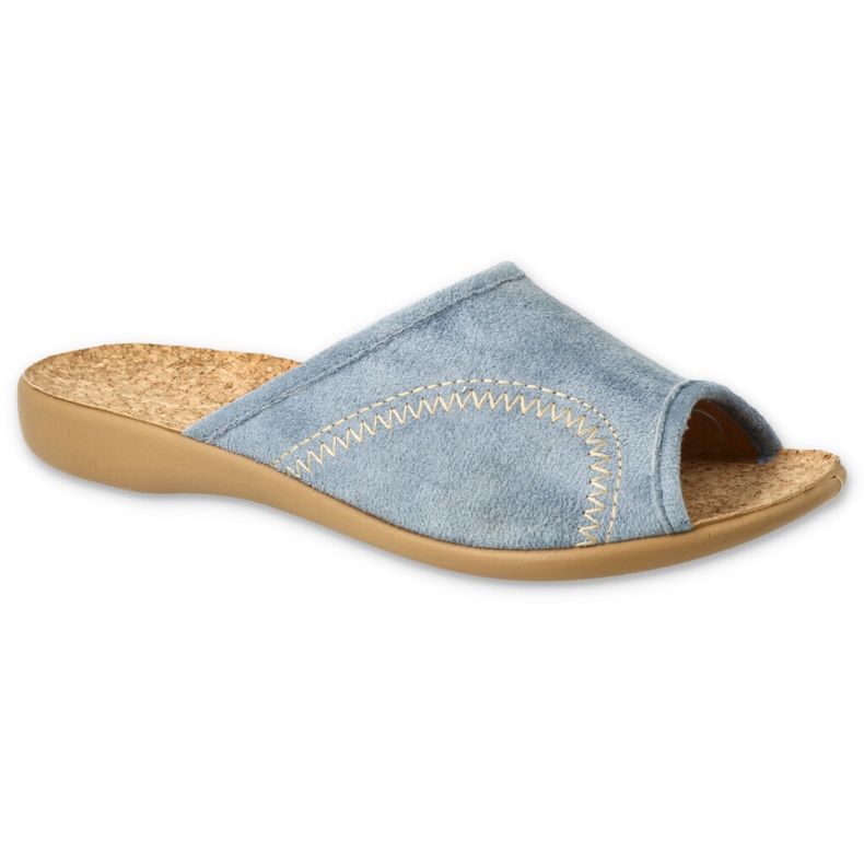 Ciabatte da donna Befado con inserto in sughero PU 254D139 blu