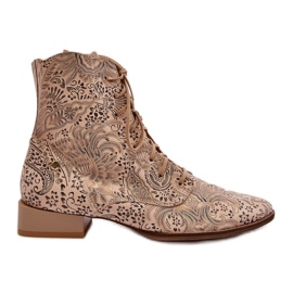 Stivali piatti in pelle fantasia Maciejka 06391-04 Beige