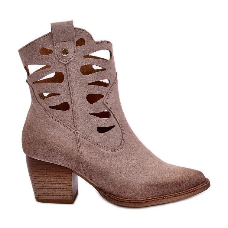 Stivaletti In Pelle Con Ritagli Maciejka 06412-04 Beige