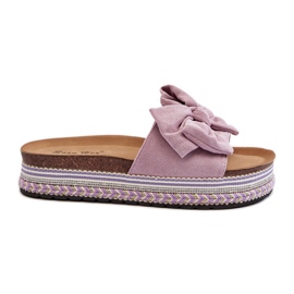 Infradito da donna con plateau e fiocco, Evatria Viola