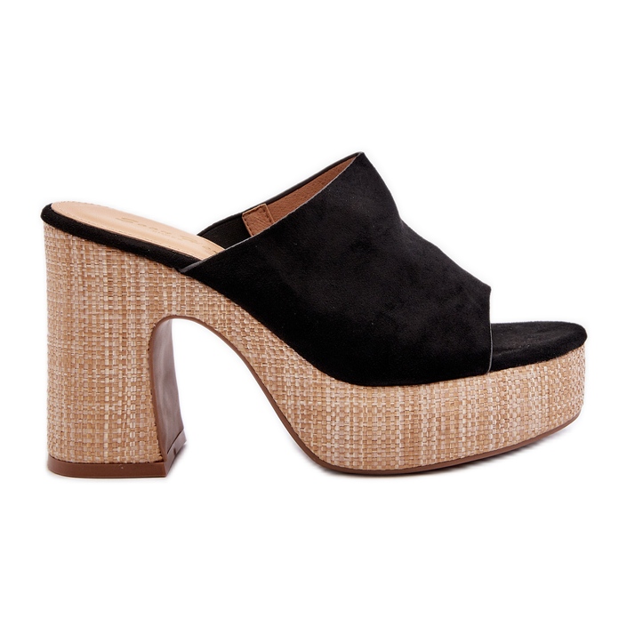 Pantofole da donna con tacco alto, Nero, Siobhan
