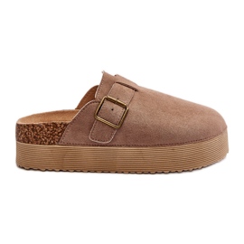 Zoccoli con plateau beige da donna Infradito Jorfia