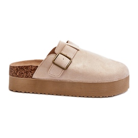 Zoccoli con plateau da donna Jorfia beige chiaro