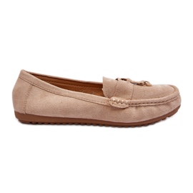 Mocassini classici in pelle scamosciata da donna Beige Ontala