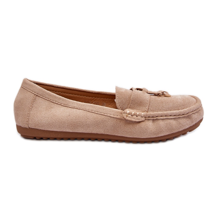 Mocassini classici in pelle scamosciata da donna Beige Ontala