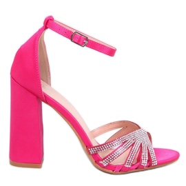 Sandali Nikitai Fucsia con tacco alto e strass rosa