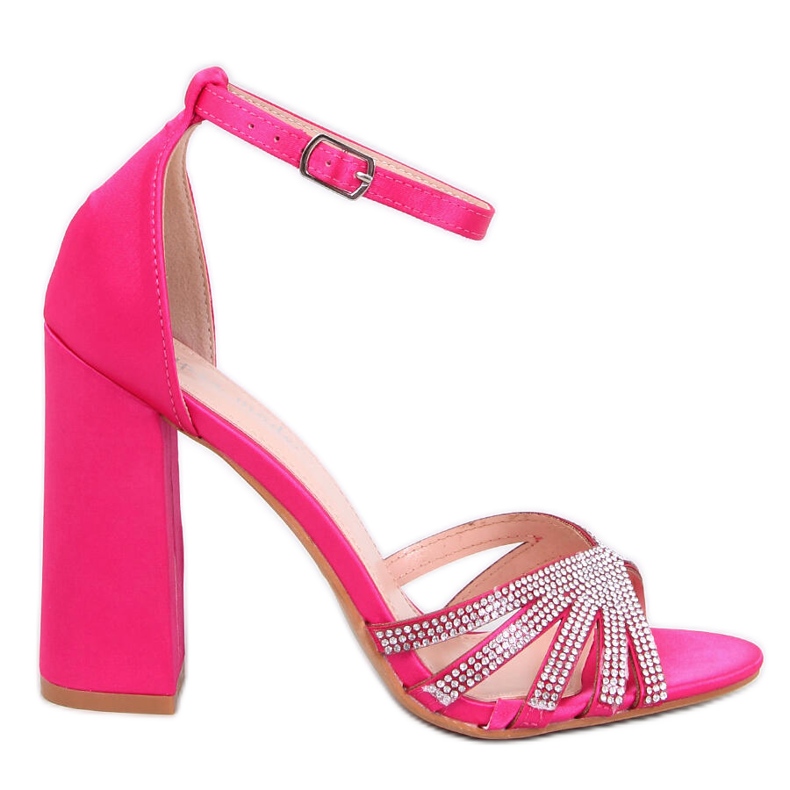 Sandali Nikitai Fucsia con tacco alto e strass rosa