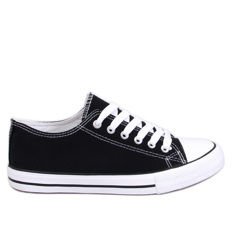 Sneakers classiche stringate Levens Nero (suola bianca)