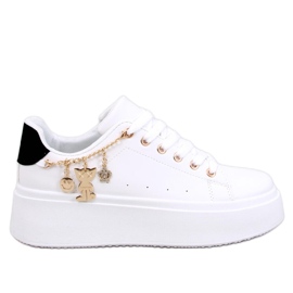 Sneakers platform con pendente Larcome BIANCO/NERO