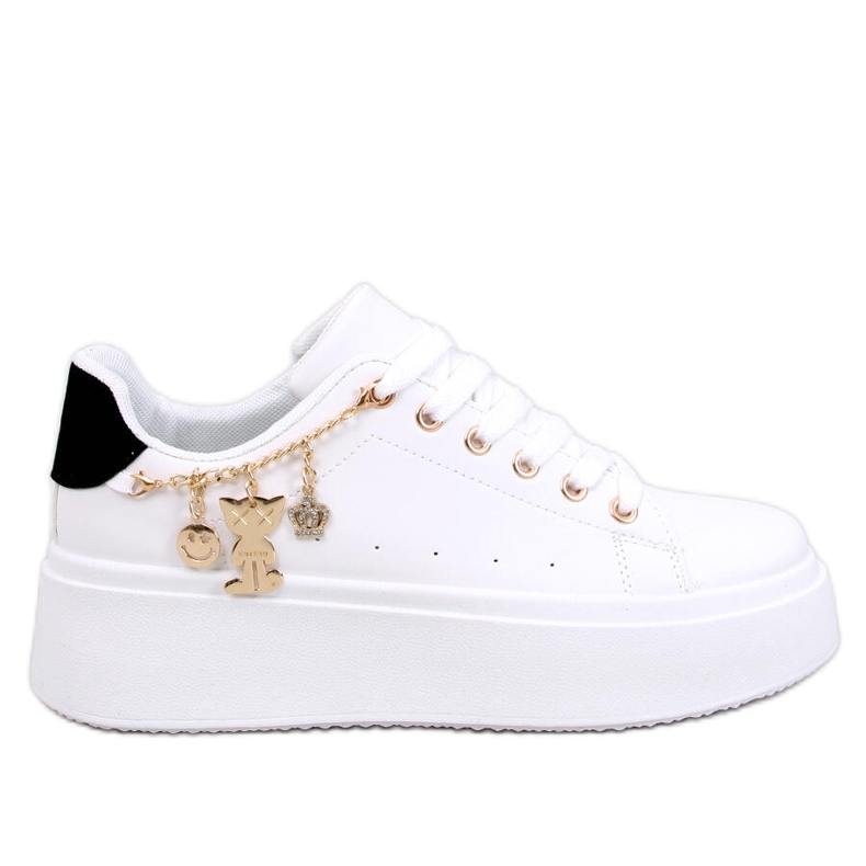Sneakers platform con pendente Larcome BIANCO/NERO bianca