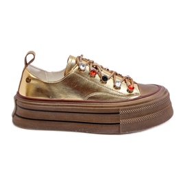 Sneakers Platform da Donna GOE NN2N4055 Oro d'oro
