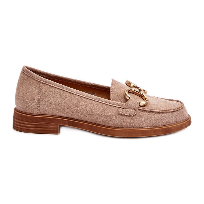 Vinceza Mocassini Da Donna In Camoscio Con Decorazione Echonesa Beige