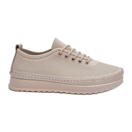 Vinceza Scarpe Sportive in Pelle da Donna Sneakers Beige Lalnai