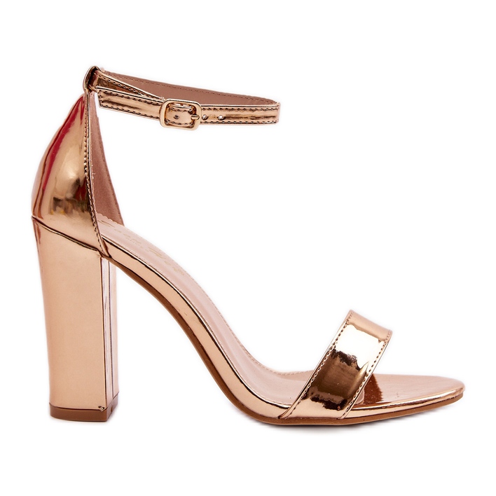 Sandali con tacco alto Thakko in oro rosa d'oro