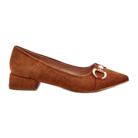 Ballerine a punta in pelle scamosciata Ethere color cammello marrone