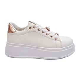 Sneakers Platform Da Donna Con Decori, Herbisa Di Colore Bianco
