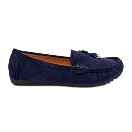 Mocassini classici in pelle scamosciata da donna blu navy Ontala