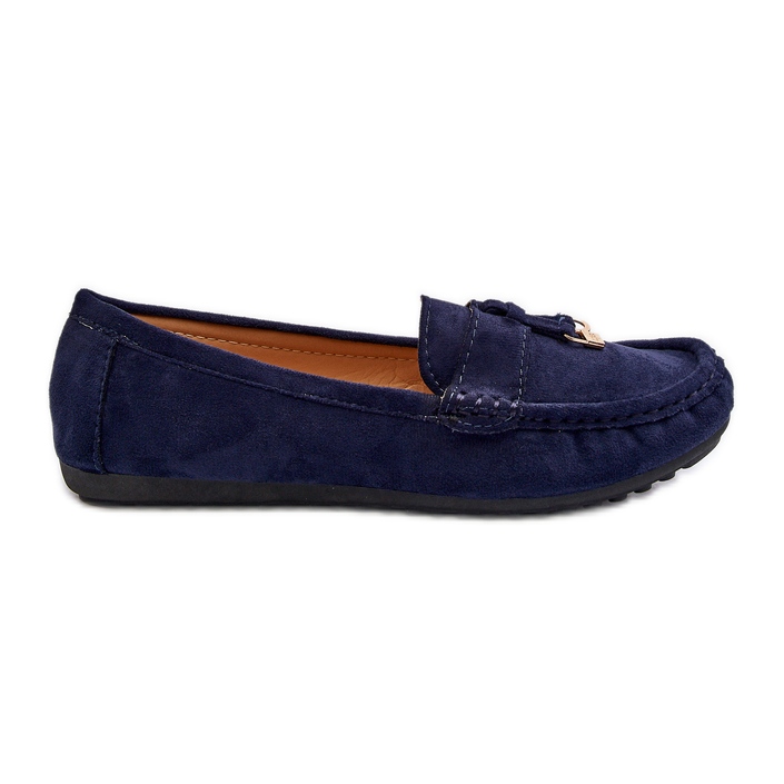 Mocassini classici in pelle scamosciata da donna blu navy Ontala