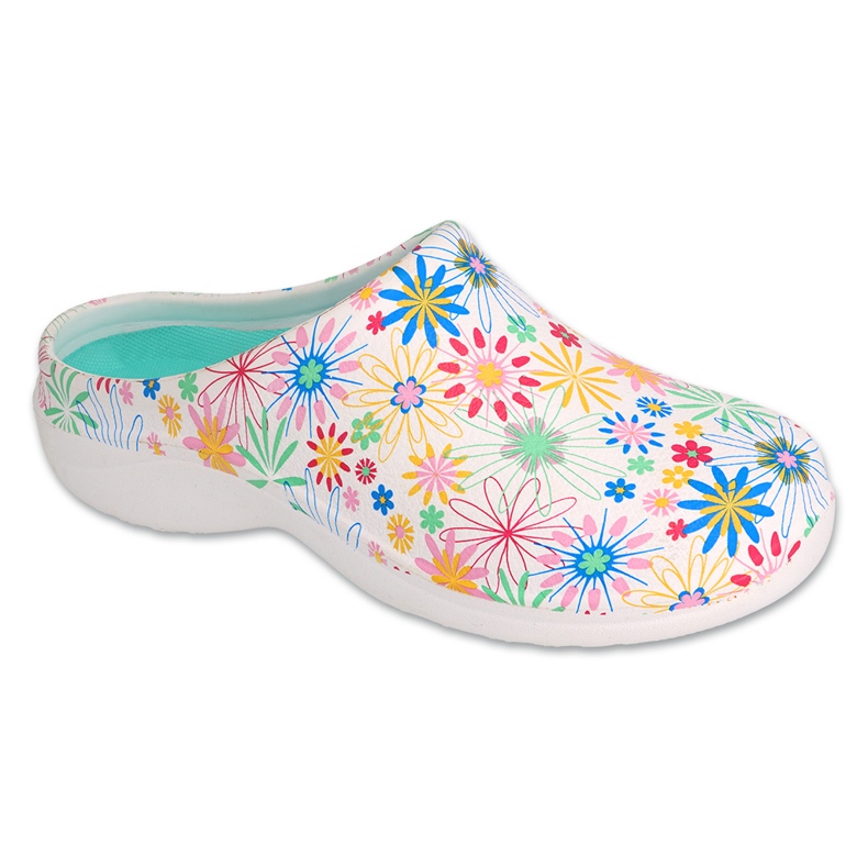 Ciabatte da donna in schiuma Dr.ORTO Befado 154D108 bianche con fiori bianca