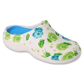 Ciabatte da donna in schiuma Dr.ORTO Befado 154D109 fantasia piante bianche bianco
