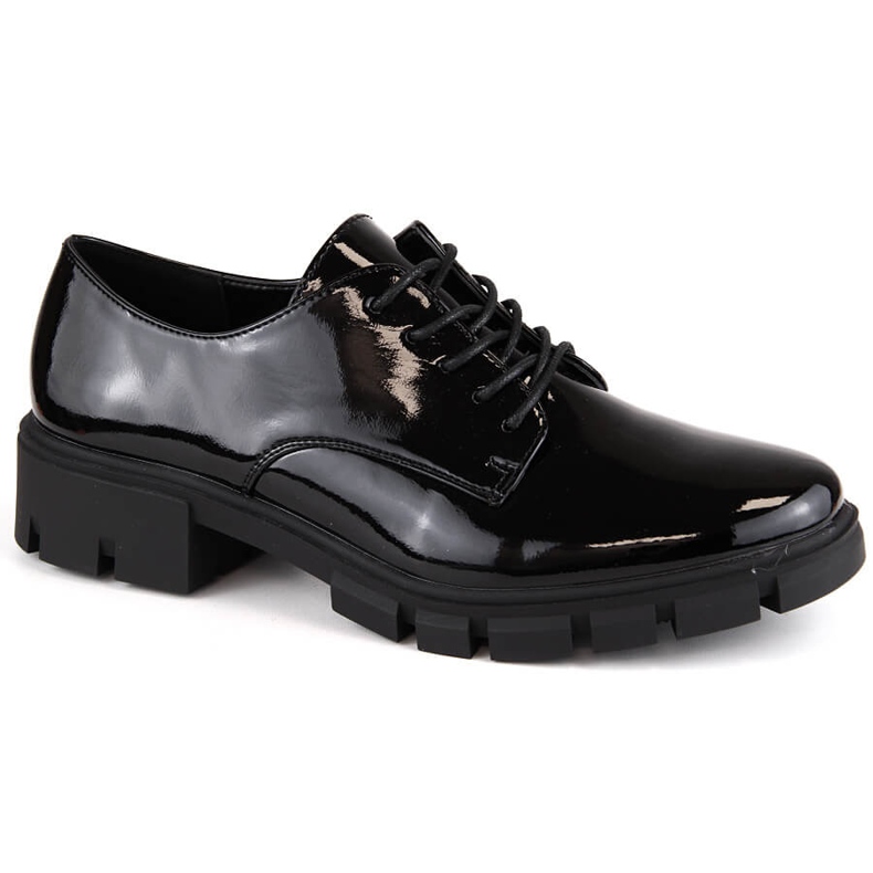 M. DASZYŃSKI Scarpe oxford da donna in vernice nera M.Daszyński MR23119-5 nero