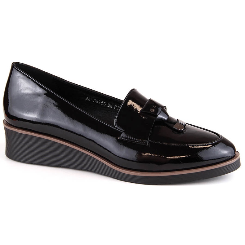 Scarpe con zeppa nere in vernice da donna, Vinceza 58266 nero