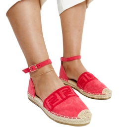 Espadrillas rosa scuro con ricamo decorativo Sonja