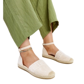 Espadrillas beige con ricamo decorativo Sonja