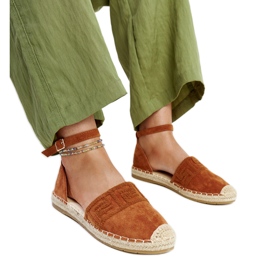 Espadrillas marroni con ricamo decorativo Sonja marrone