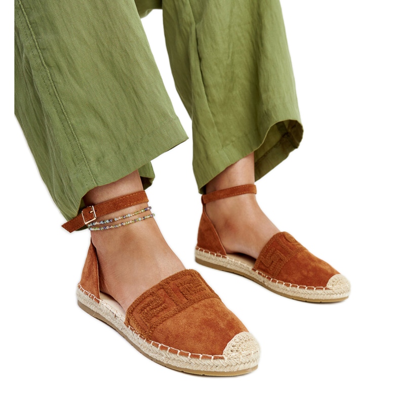 Espadrillas marroni con ricamo decorativo Sonja marrone