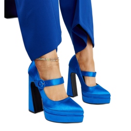 Décolleté Mikea blu con tacco alto