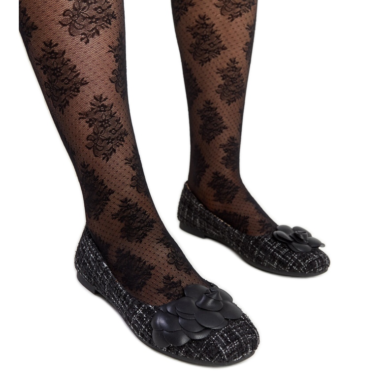 Ballerine nere con fiore decorativo Mateja nero