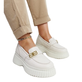 Scarpe in pelle beige chiaro, mocassini Karino