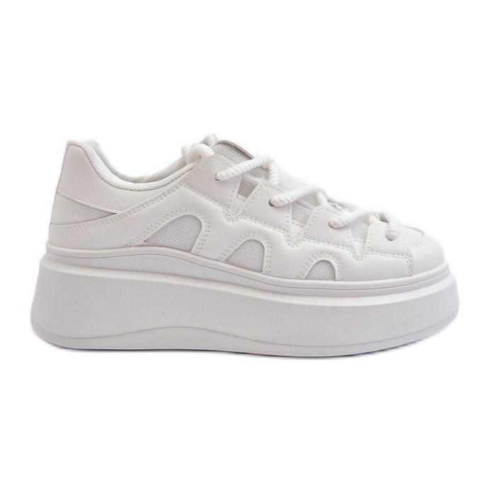 Sneakers Da Donna Con Allacciatura Spessa Bianca Vinali