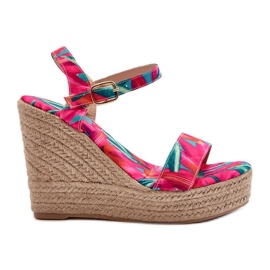 Sandali con zeppa intrecciati Anihazra fucsia fantasia rosa