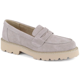 Scarpe in pelle scamosciata da donna mocassini taupe Filippo DP6090 beige