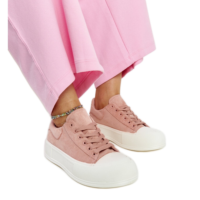 Sneakers con plateau Agathe rosa