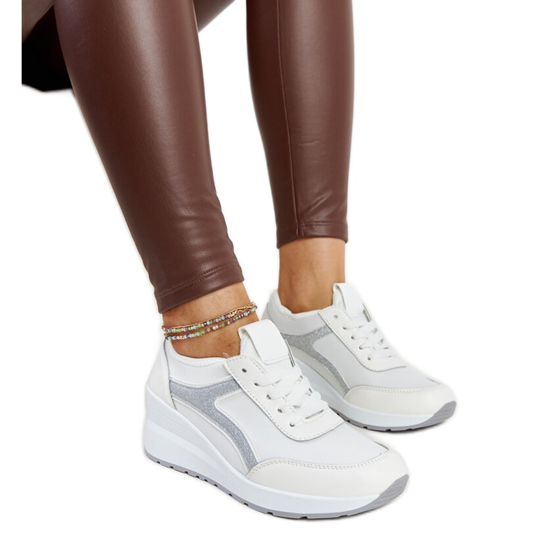 Sneakers con zeppa Hermina bianche bianca