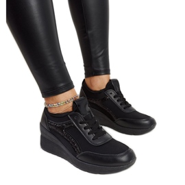 Sneakers con zeppa Hermina nere nero