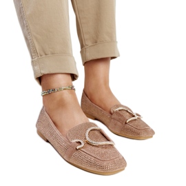 Mocassini Mebrat marrone lucido beige