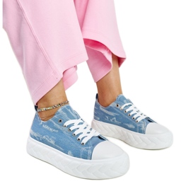 Sneakers blu Almaz con plateau alto