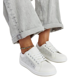 Sneakers sportive bianche con strass Gyenes bianco