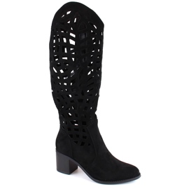 Stivali traforati neri da donna Jezzi RMR2337-6 nero