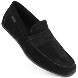 Scarpe in pelle scamosciata, mocassini neri da uomo Big Star NN174224 nero