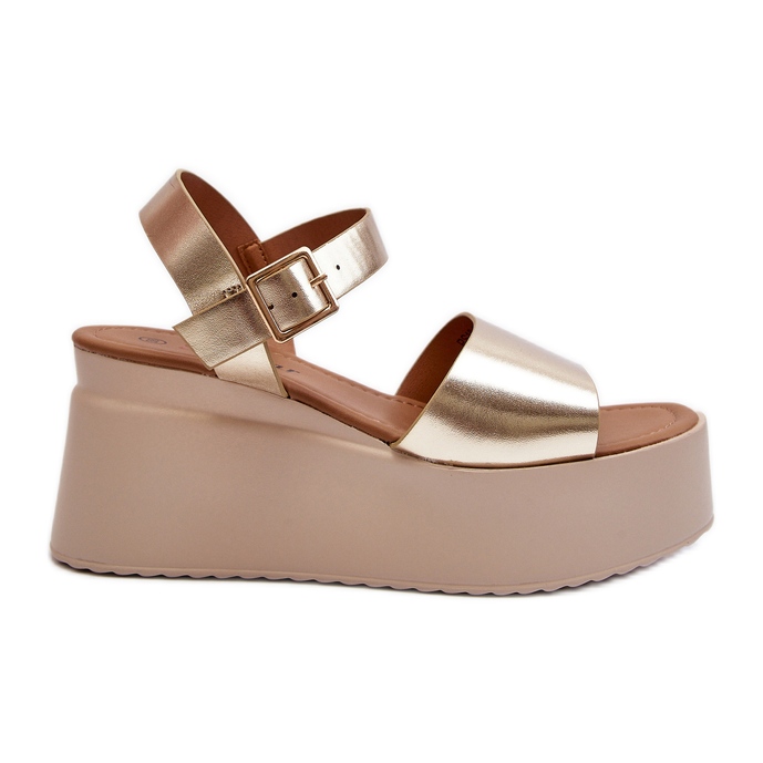 Sandali con zeppa Geferia color oro da donna d'oro
