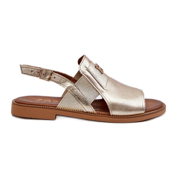 Zazoo 40385 Sandali in pelle da donna Oro d'oro