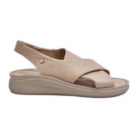 Zazoo 40392 Sandali in pelle da donna, Beige