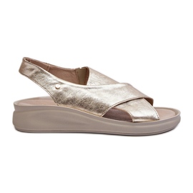 Zazoo 40392 Sandali in pelle da donna Oro d'oro